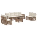 vidaXL Ensemble de canapé de jardin 9 Pièces Beige et blanc crème