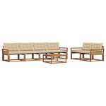 vidaXL Ensemble de canapés d'extérieur 7 Pièces Naturel et Beige