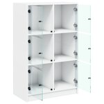 vidaXL Buffet haut avec portes blanc 68x37x109 cm bois d'ingénierie