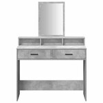 vidaXL Coiffeuse Gris béton 100 x 41 x 140 cm Bois d'ingénierie