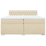 vidaXL Sommier à lattes de lit avec matelas Crème 200x200 cm Tissu