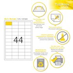 Top stick etiquette universelle, 48,3 x 25,4 mm, blanc