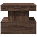vidaXL Table basse avec lumières LED chêne marron 50x50x40 cm
