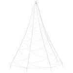 vidaXL Arbre mural avec crochet métallique 260 LED blanc chaud 3 m