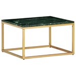 vidaXL Table basse Vert 60x60x35 cm Pierre véritable et texture marbre