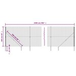 vidaXL Clôture en treillis métallique et piquet d'ancrage vert 1 6x25m