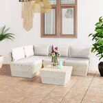 vidaXL Salon de jardin palette 5 Pièces avec coussins bois d'épicéa