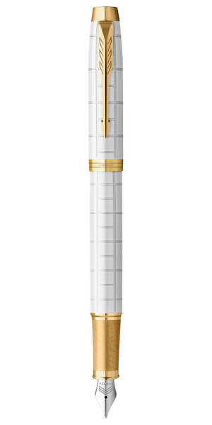 PARKER IM PREMIUM Stylo plume  Perle  Plume fine  encre bleue  Coffret cadeau