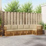 vidaXL Ensemble de canapés d'extérieur 6 pc Naturel et Beige Polyester