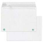Lot de 500: enveloppe commerciale recyclée blanc auto-adhésive sans fenêtre 80 g/m² la couronne 110x220 mm