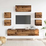 vidaXL Ensemble de meuble TV mural 7 Pièces vieux bois bois d'ingénierie
