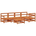 vidaXL Ensemble de salon de jardin 6 Pièces Brun cire Bois de pin massif