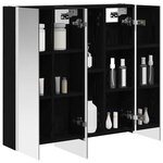 vidaXL Armoire Miroir de Salle de Bain Chêne noir 73.5 x 15.5 x 70 cm