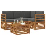 vidaXL Ensemble de canapés d'extérieur 5 Pièces Naturel et Anthracite