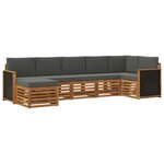 vidaXL Ensemble de canapés d'extérieur 6 pc Naturel et Anthracite