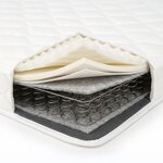 Matelas à ressort 90x200 cm H3 fermeté moyenne avec housse en tissu blanc