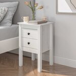 vidaXL Table de chevet Blanc 40x35x61 5 cm Bois de pin massif