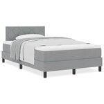 vidaXL Lit boxspring avec matelas Gris clair 120 x 200 cm tissu