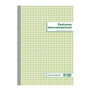 Manifold Factures Micro-entrepreneur 29 7x21cm 50 Feuillets Dupli Autocopiants - Motif  - X 5 - Exacompta