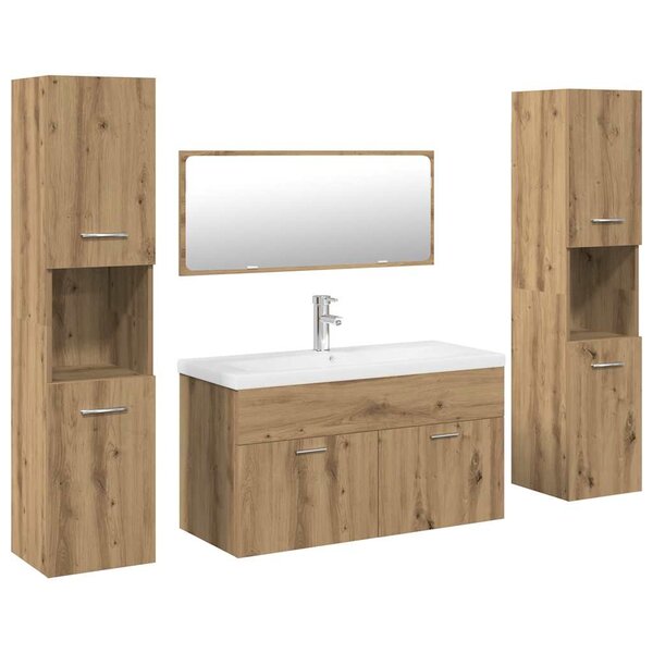 vidaXL Ensemble de meubles salle de bain 5 Pièces bois d'ingénierie