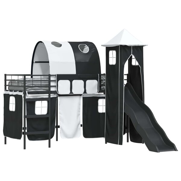 vidaXL Cadre de lit superposé pour enfants Uni Noir 75 x 190 cm métal