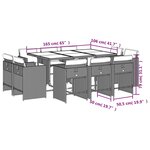 vidaXL Ensemble à manger de jardin et coussins 11 Pièces marron rotin