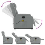 vidaXL Fauteuil de massage inclinable Gris clair Tissu