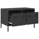 vidaXL Meuble TV noir 68x39x43 5 cm acier laminé à froid