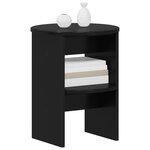 vidaXL Meuble d'appoint Noir Ø40 x 50 cm Bois d’ingénierie