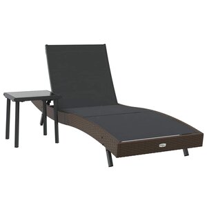 vidaXL Transat 2 pc polyrotin Noir et Marron