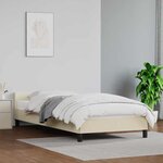 vidaXL Cadre de lit avec tête de lit sans matelas crème 100x200 cm