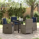 vidaXL Ensemble de salle à manger pour jardin 5 Pièces Gris Poly rotin