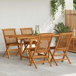vidaXL Ensemble à manger de jardin 5 Pièces Bois de teck massif