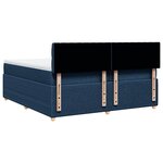 vidaXL Sommier à lattes de lit avec matelas Bleu 200x200 cm Tissu