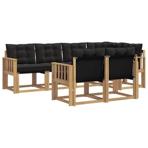 vidaXL Ensemble de canapés d'extérieur 7 Pièces Blanc et noir