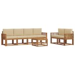 vidaXL Ensemble de canapés d'extérieur 7 Pièces Naturel et Beige