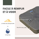 Pied de parasol déporté base de lestage parasol déporté dim. 88L x 88l x 19H cm HDPE gris