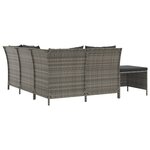 Salon de jardin meuble d'extérieur ensemble de mobilier 4 pièces avec coussins gris résine tressée 02_0016149