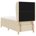 Lit Box Spring avec Matelas Crème 80x200 cm en Tissu