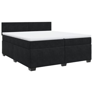 vidaXL Sommier à lattes de lit et matelas Noir 200x200 cm Velours