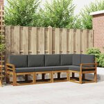 vidaXL Ensemble de canapés d'extérieur 5 Pièces Naturel et Anthracite