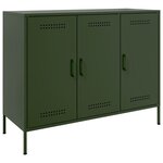 vidaXL Buffet vert olive 100 5x39x79 cm acier laminé à froid