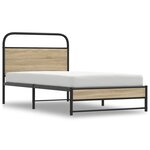 vidaXL Cadre de lit sans matelas 100x200 cm chêne fumé bois ingénierie