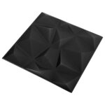 vidaXL Panneaux muraux 3D 24 Pièces 50x50 cm noir diamant 6 m²