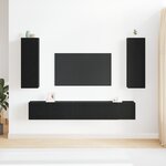 vidaXL Ensemble meuble TV 5 pièces en chêne noir et bois d'ingénierie