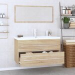 vidaXL Ensemble de meubles de salle de bain 3 Pièces Chêne sonoma