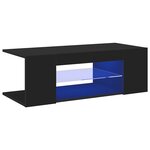 vidaXL Meuble TV avec lumières LED Noir 90x39x30 cm