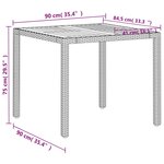 vidaXL Table de jardin beige 90x90x75 cm résine tressée et bois acacia
