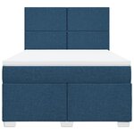 vidaXL Sommier à lattes de lit avec matelas Bleu 140x200 cm Tissu