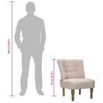 vidaXL Chaises en style français lot de 2 crème tissu